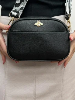Cross-Body Bags*SVNX Bee Embellished Rounded Crossbody Bag in Black
