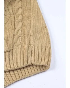 Cardigans*Azura Exchange Front Pockets Buttons Textured Cardigan Beige