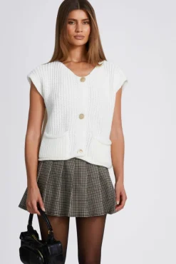 Cardigans*Quiz Knit Sleeveless Cardigan Beige