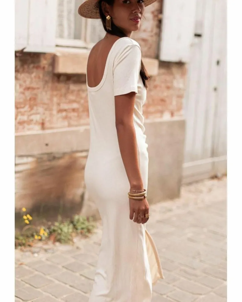 Shirt Dresses|T-Shirt Dresses*Azura Exchange V Neck Ruched Button Front French T-shirt Dress Beige