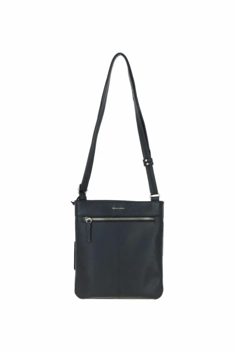 Handbags|Cross-Body Bags*Ashwood Leather Bella' Real Leather Crossbody Bag Black