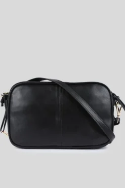 Handbags|Cross-Body Bags*Ashwood Leather Bellezza Romana' Real Leather Twin Zip Quilted Crossbody Bag Black
