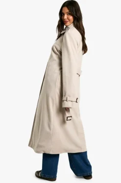 Up To 80% Off Winter Warmers|Wool Look Coats*boohoo Belted Herringbone Wool Look Coat stone