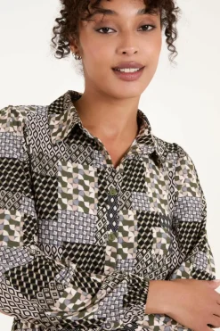 Shirt Dresses*Blue Vanilla Belted Mini Shirt Dress Khaki