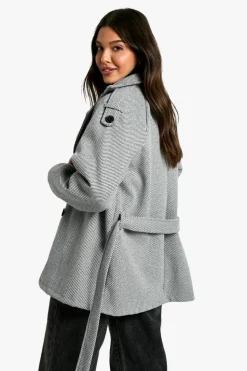 Up To 80% Off Winter Warmers|Wool Look Coats*boohoo Belted Wool Look Jacket grey