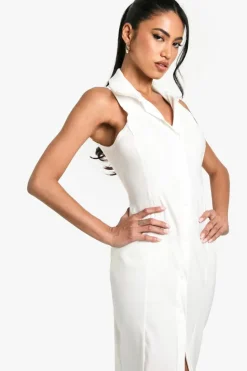 Bodycon Dresses|Maxi Dresses*boohoo Bengaline Collared Button Down Dress ivory