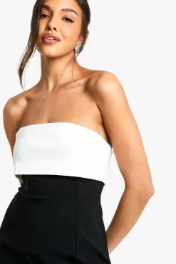Bodycon Dresses*boohoo Bengaline Colour Block Mini Dress black