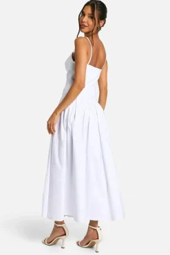 Smock Dresses*boohoo Bengaline Volume Milkmaid Dress white