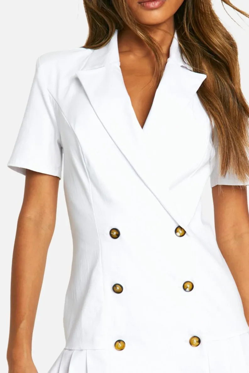 Blazer Dresses*boohoo Bengline Tennis Skirt Blazer Dress white