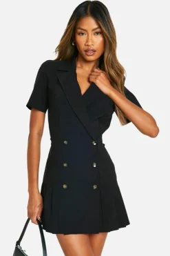 Blazer Dresses*boohoo Bengline Tennis Skirt Blazer Dress black