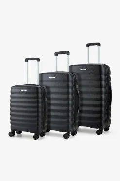 Handbags*Rock Berlin 8 Wheel Hardshell Suitcase 3pc Set Black