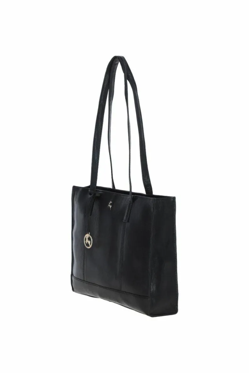 Shoulder Bags|Handbags*Ashwood Leather Beth' Exquisite Real Leather Tote Bag Black