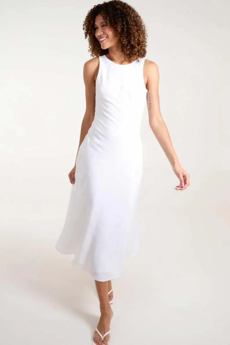 Midi Dresses*Blue Vanilla Bias Cut Midi Dress White