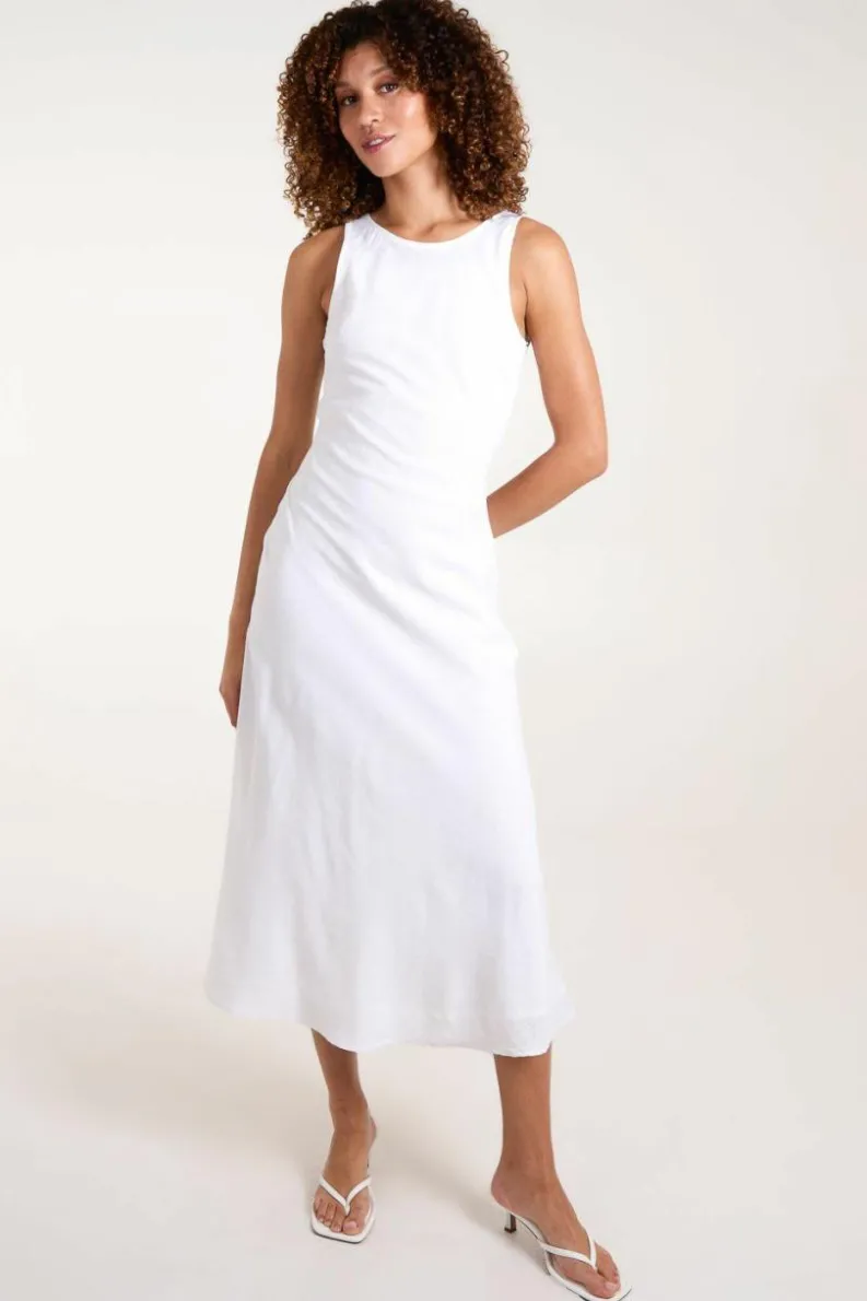 Midi Dresses*Blue Vanilla Bias Cut Midi Dress White