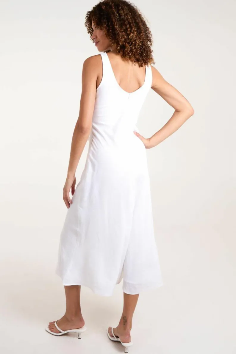 Midi Dresses*Blue Vanilla Bias Cut Midi Dress White
