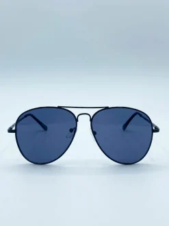 Sunglasses*SVNX Aviator with Lenses Black