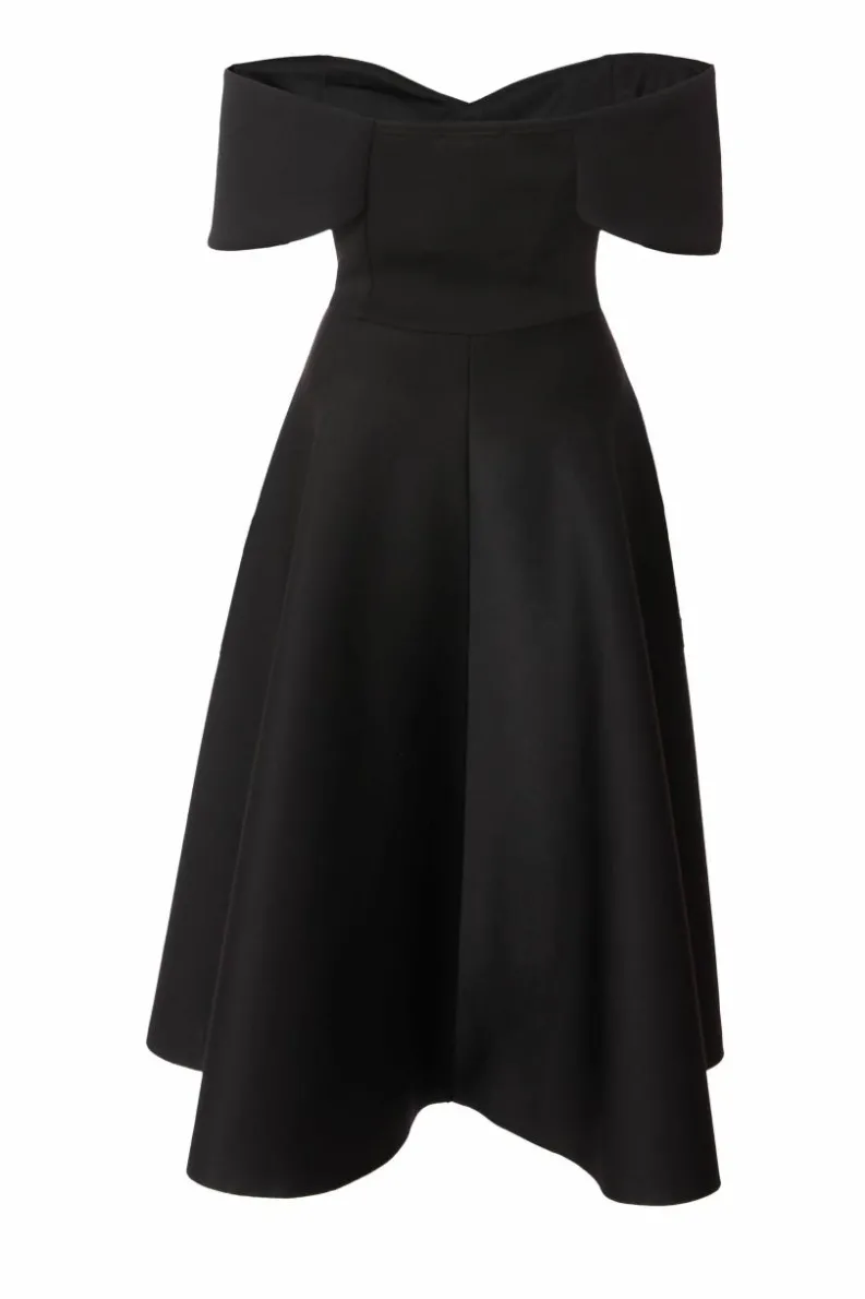 Midi Dresses*Quiz Bardot Midi Skater Dress Black