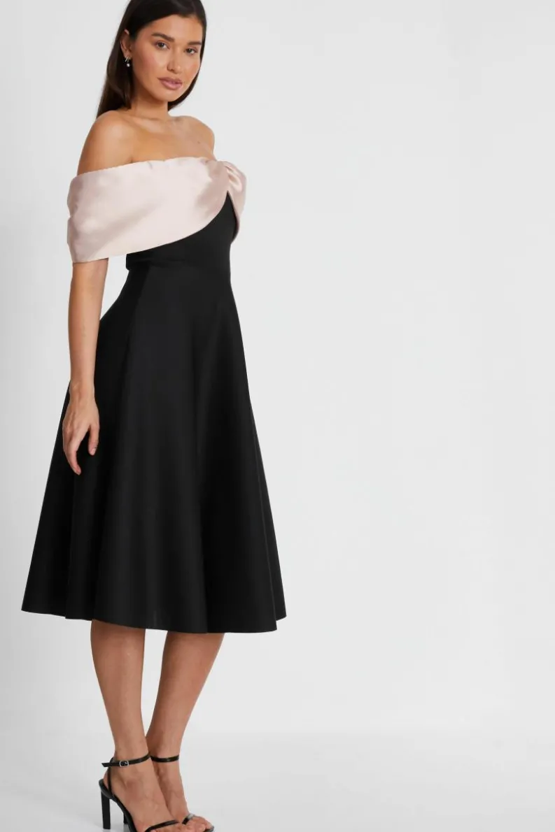 Midi Dresses*Quiz Bardot Midi Skater Dress Black