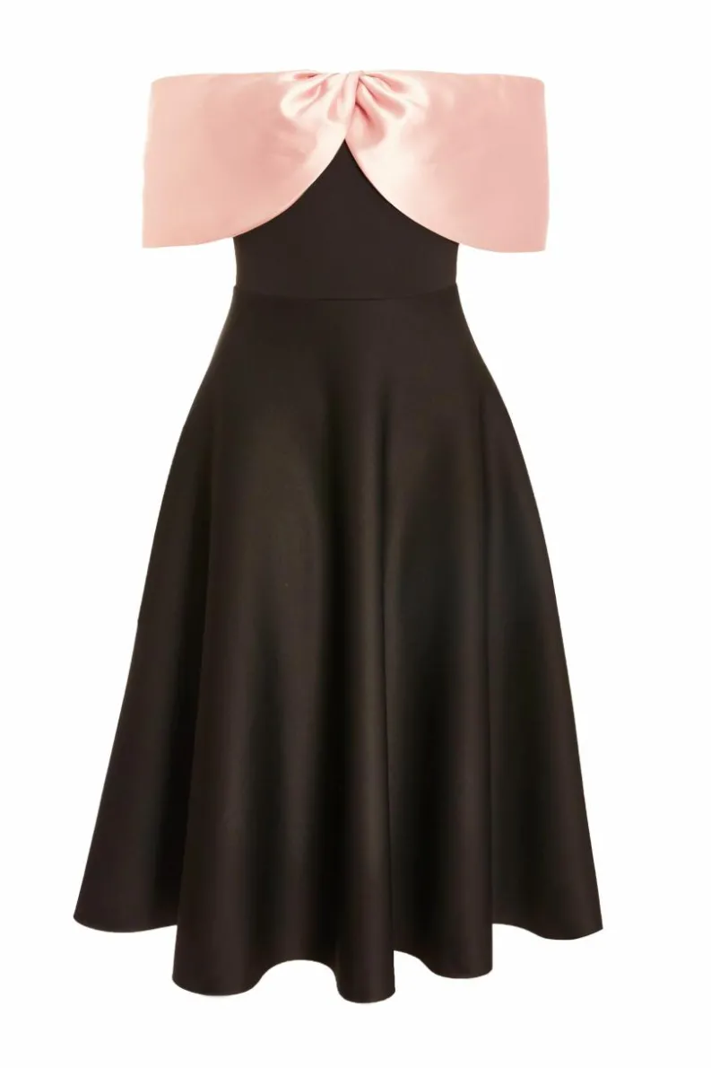 Midi Dresses*Quiz Bardot Midi Skater Dress Black