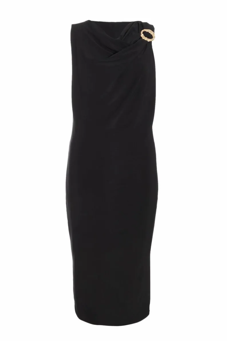 Midi Dresses*Quiz Buckle Detail Midi Dress Black