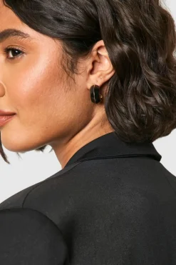 Statement Earrings|Earrings*boohoo Chunky Hoop Earrings black