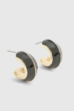 Statement Earrings|Earrings*boohoo Chunky Hoop Earrings black
