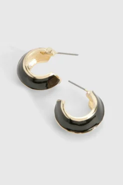 Statement Earrings|Earrings*boohoo Chunky Hoop Earrings black