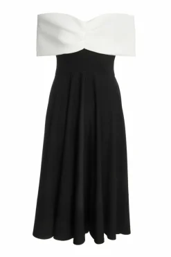 Midi Dresses*Quiz Contrast Skater Midi Dress Black