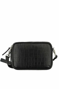 Clutch Bags*Sostter Croc Print Leather Crossbody Bag | BYRXI Black