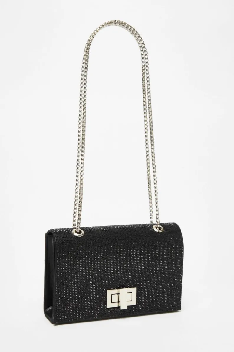 Cross-Body Bags|Handbags*Quiz Diamante Crossbody Bag Black