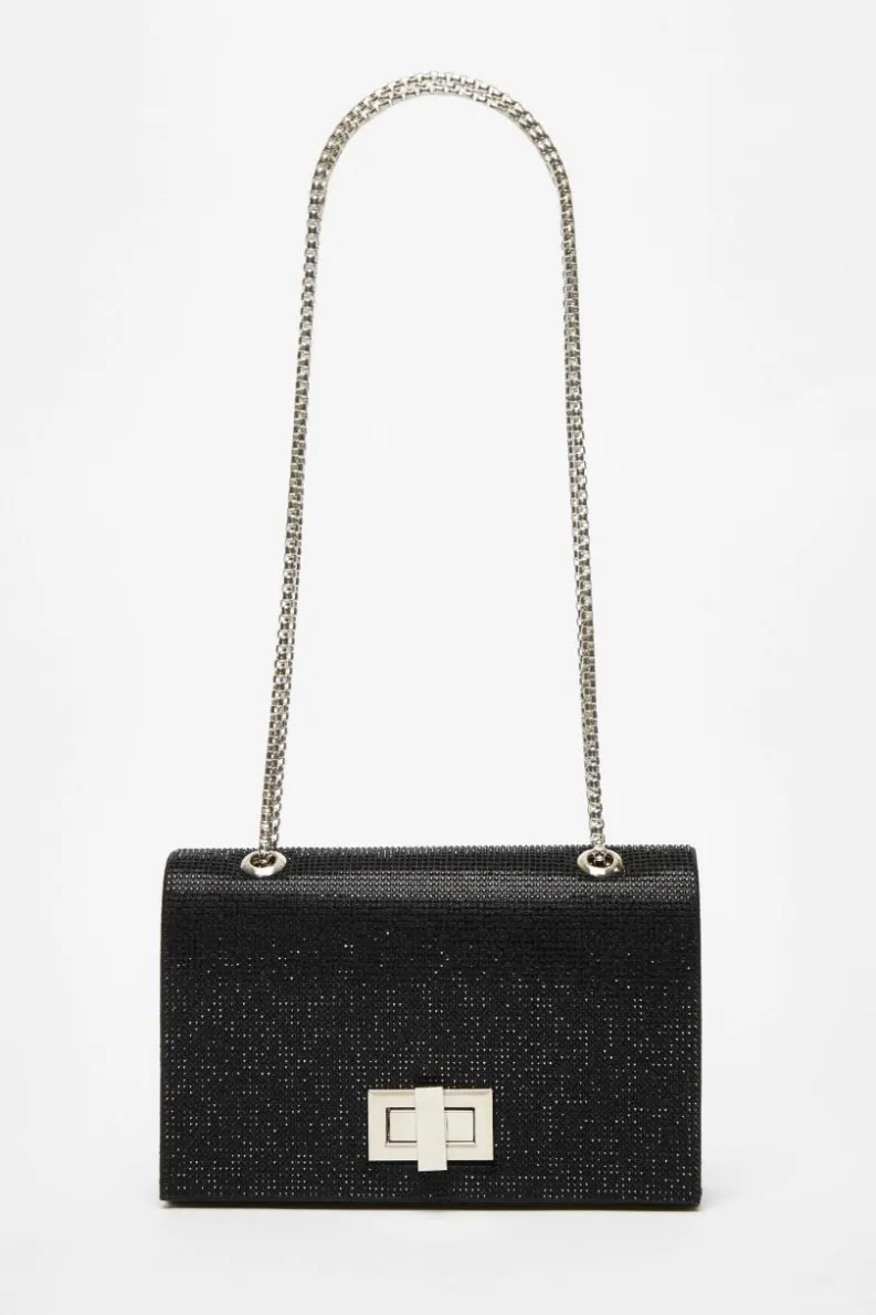 Cross-Body Bags|Handbags*Quiz Diamante Crossbody Bag Black