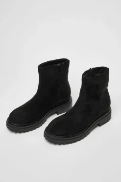 Ankle Boots*Quiz Diamante Faux Suede Ankle Boots Black