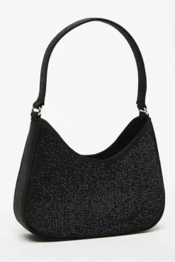 Shoulder Bags|Handbags*Quiz Diamante Shoulder Bag Black