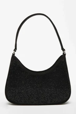 Shoulder Bags|Handbags*Quiz Diamante Shoulder Bag Black