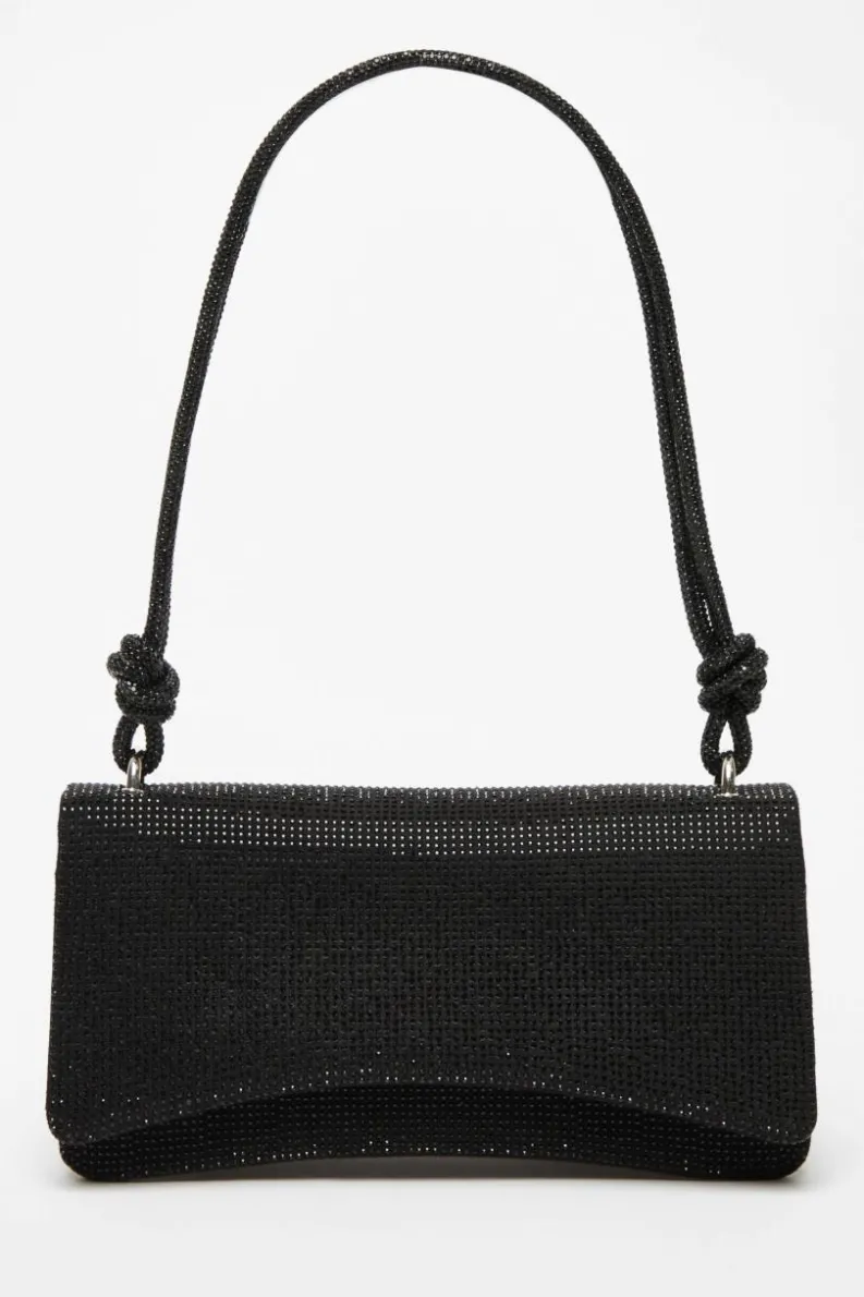 Shoulder Bags|Handbags*Quiz Diamante Shoulder Bag Black