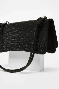 Shoulder Bags|Handbags*Quiz Diamante Shoulder Bag Black