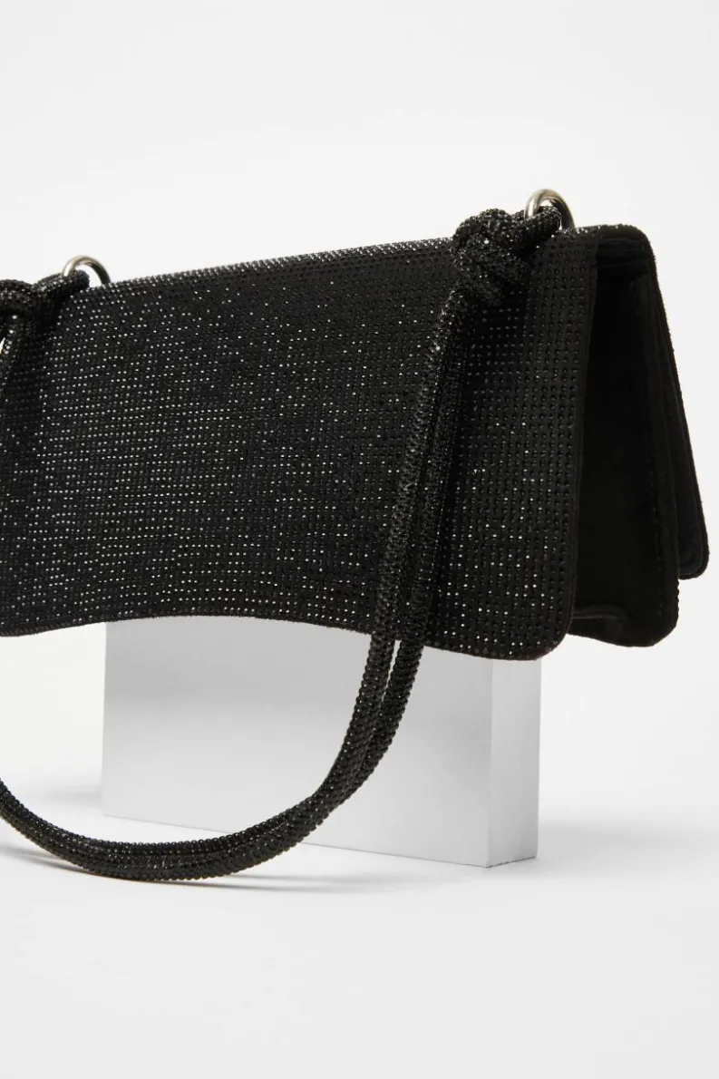 Shoulder Bags|Handbags*Quiz Diamante Shoulder Bag Black