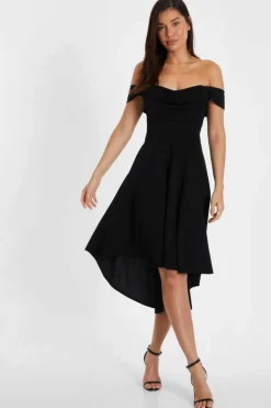 Midi Dresses*Quiz Dip Hem Midi Dress Black
