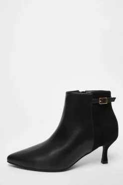 Heeled Boots|Ankle Boots*Quiz Faux Leather Heeled Ankle Boot Black