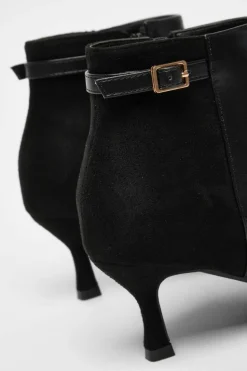 Heeled Boots|Ankle Boots*Quiz Faux Leather Heeled Ankle Boot Black