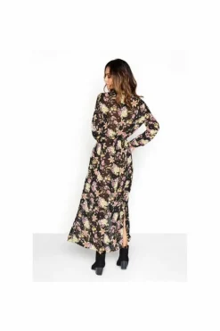 Shirt Dresses*Girls On Film Floral Shirt Dress Black