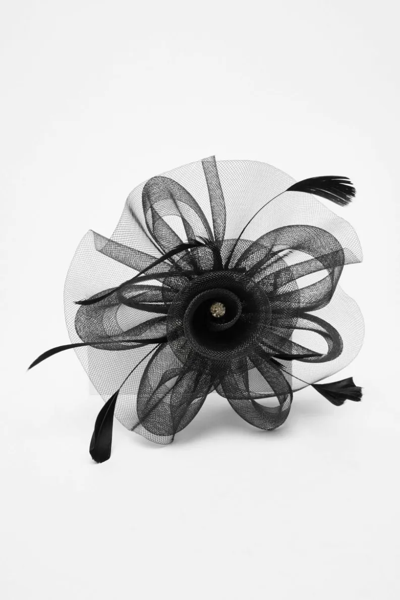 Hair Accessories*Quiz Flower Diamante Headband Fascinator Black