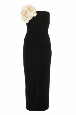 Bodycon Dresses*Quiz Flower Embellished Midaxi Dress Black