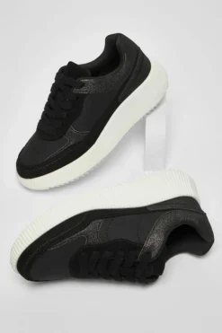 Trainers*Quiz Glitter Chunky Trainers Black