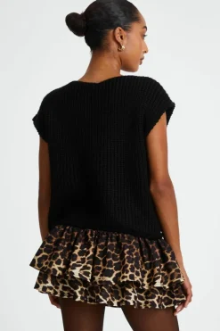 Cardigans*Quiz Knit Sleeveless Cardigan Black
