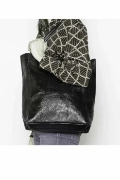 Tote Bags*Sostter Metallic Leather Tote Shopper Bag | BIXNN Black