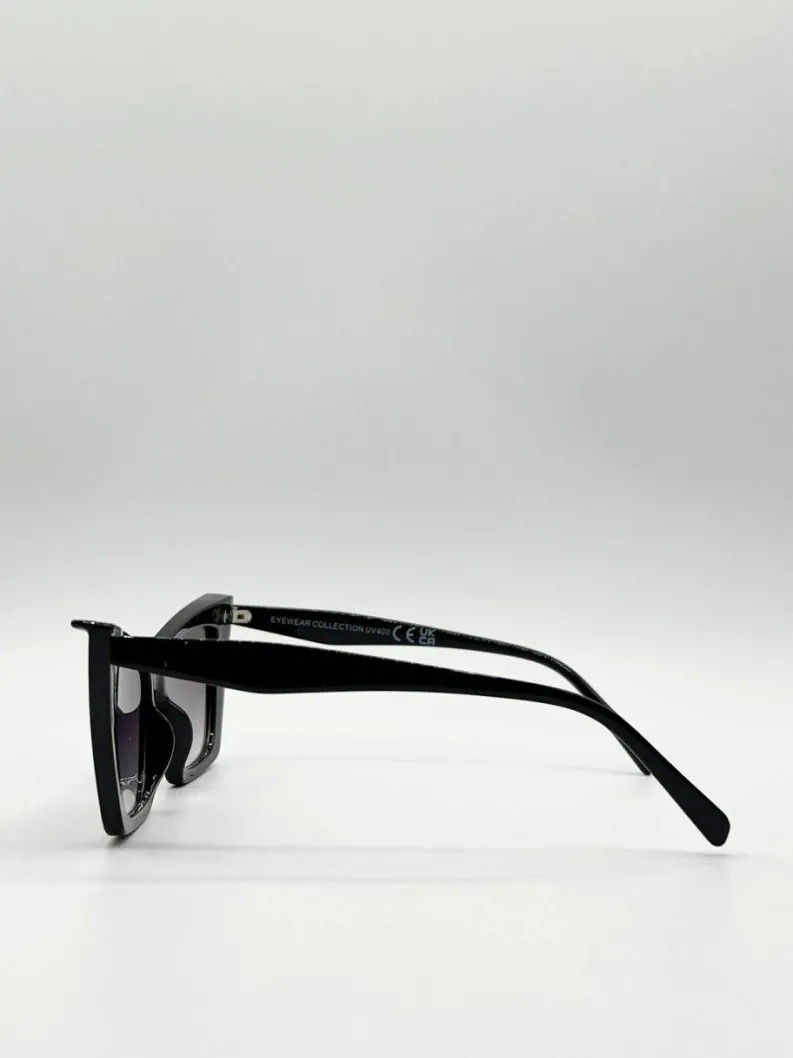Sunglasses*SVNX Oversized Cateye Sunglasses Black