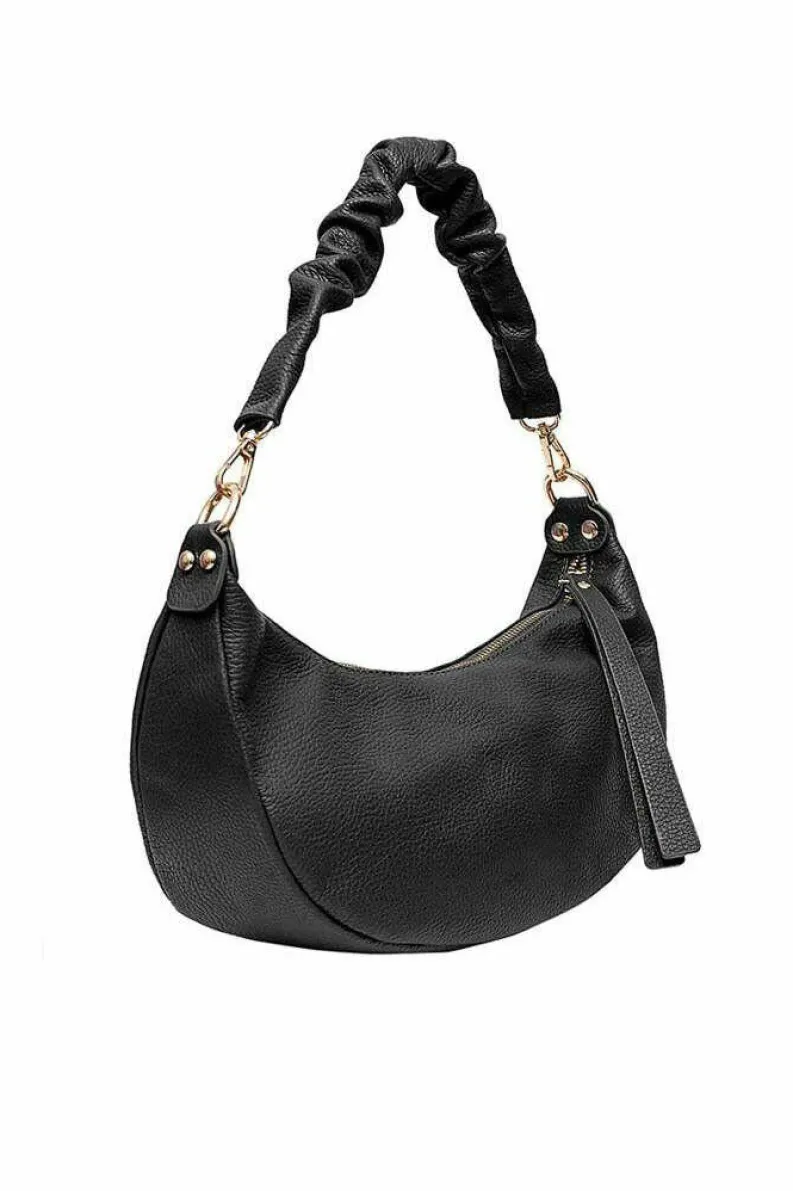 Shoulder Bags*Sostter Black Pebbled Baguette Leather Shoulder Bag | BDAYB Beige