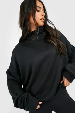 Sweatshirts|Hoodies & Sweatshirts*boohoo Petite Basic Half Zip Sweater black