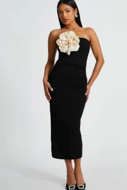 Bodycon Dresses*Quiz Petite Corsage Midaxi Dress Black